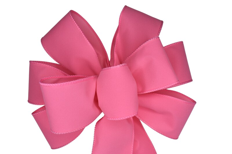 Pink Velvet Wired Wreath Bow - Bubblegum Pink - Indoor or Outdoor